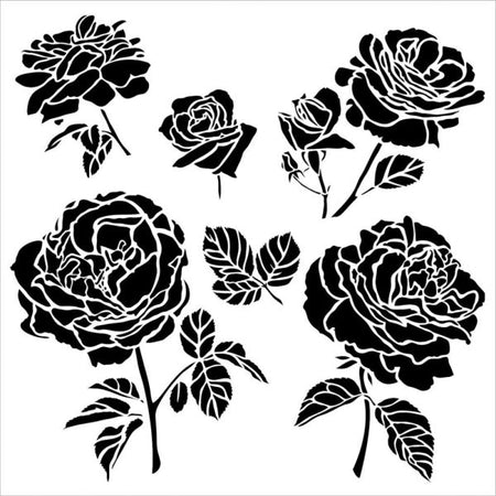 Crafter's Workshop 6x6 Template - Cabbage Roses