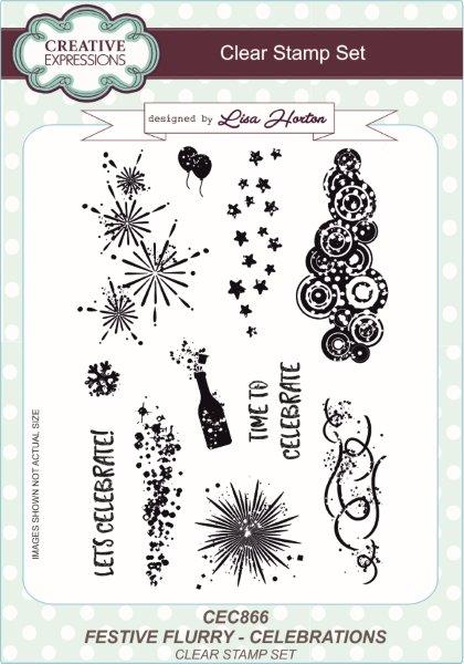 Creative Expressions Clear Stamp Set - Celebrations by Lisa Horton