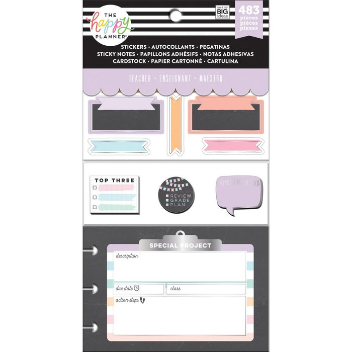 Me & My Big Ideas Happy Planner Note Cards/Stickers - Chalkboard Teacher