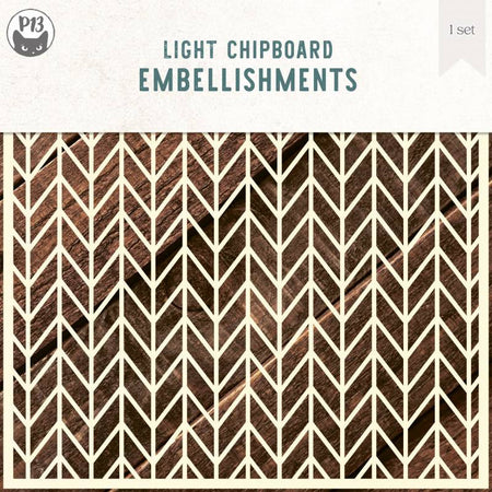 P13 Light Chipboard Embellishments - Medium Chevron