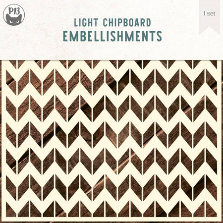 P13 Light Chipboard Embellishments - Large Chevron