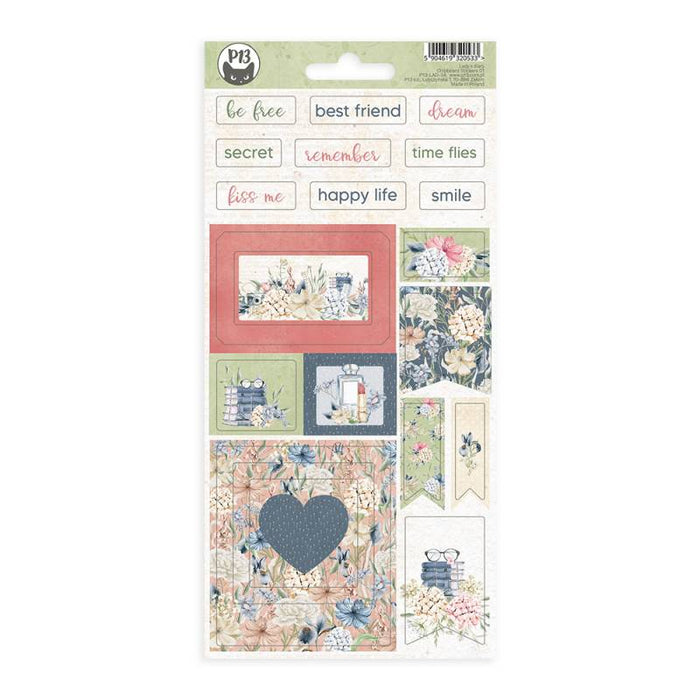 P13 Lady's Diary - Chipboard Sticker Sheet #1