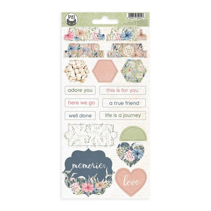 P13 Lady's Diary - Chipboard Sticker Sheet #3