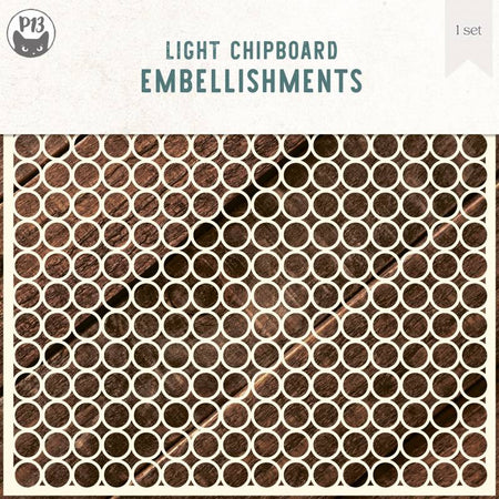 P13 Light Chipboard Embellishments - Medium Circles