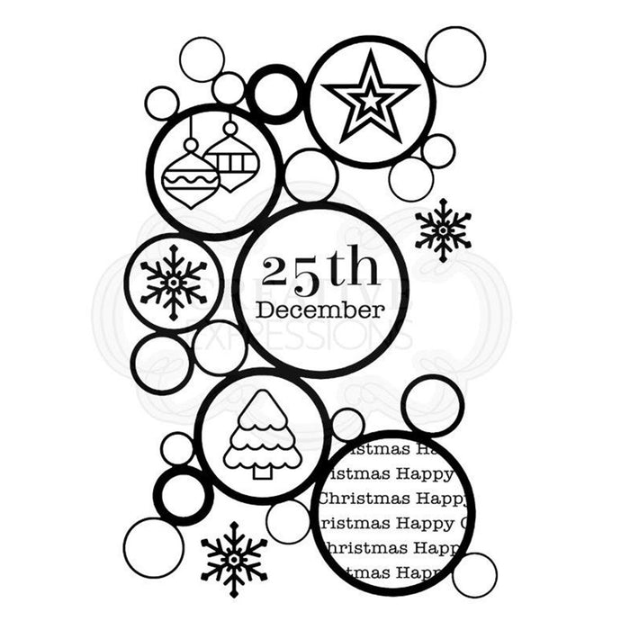 Woodware Clear Magic Singles Stamps - Christmas Bubbles