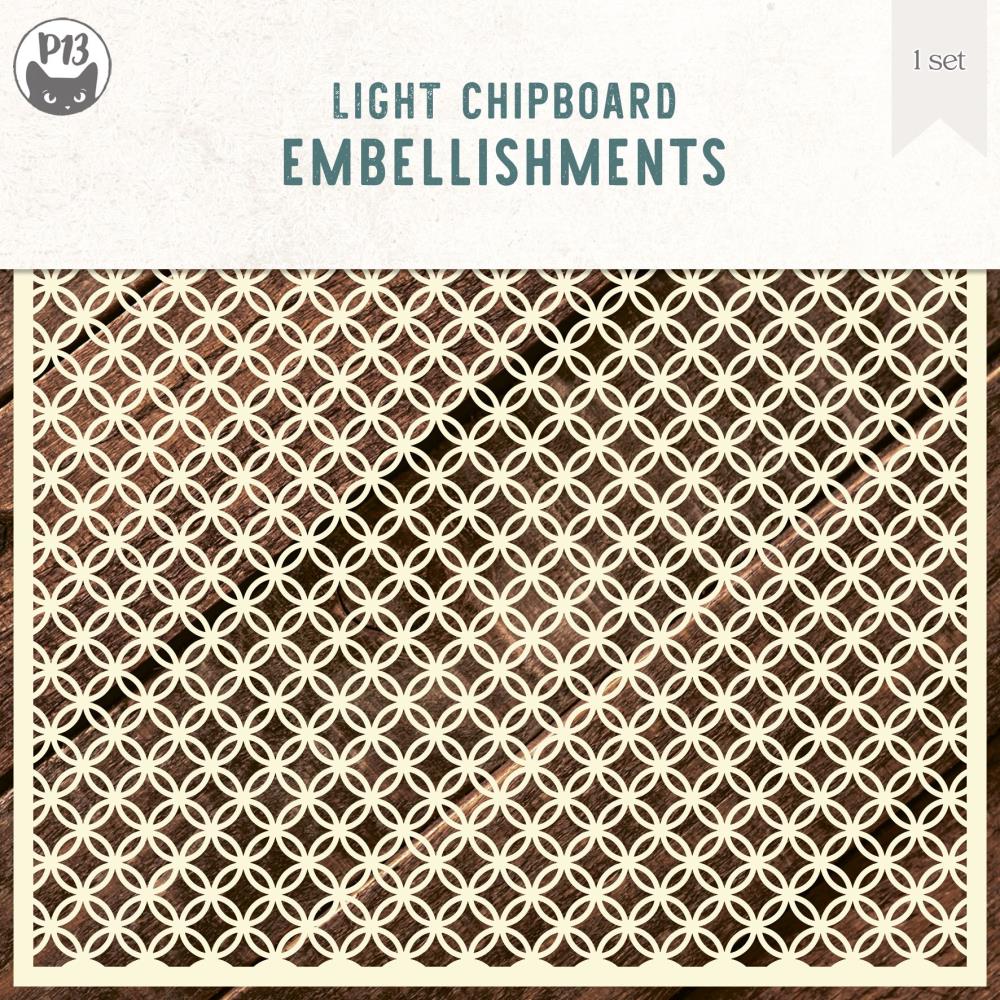 P13 Light Chipboard Embellishments - Medium Circle Link