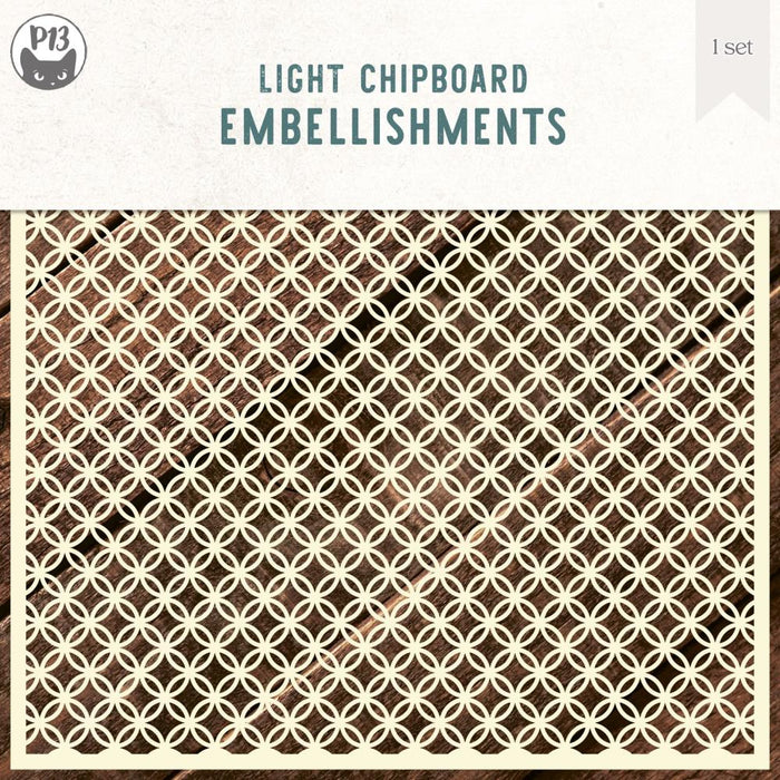 P13 Light Chipboard Embellishments - Medium Circle Link