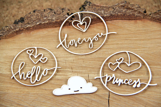 Scrapiniec Chipboard - 4951 Clouded Hearts Princess
