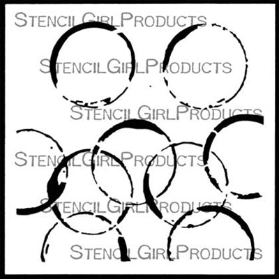 StencilGirl 6x6 Stencil - Coffee Cup Rings