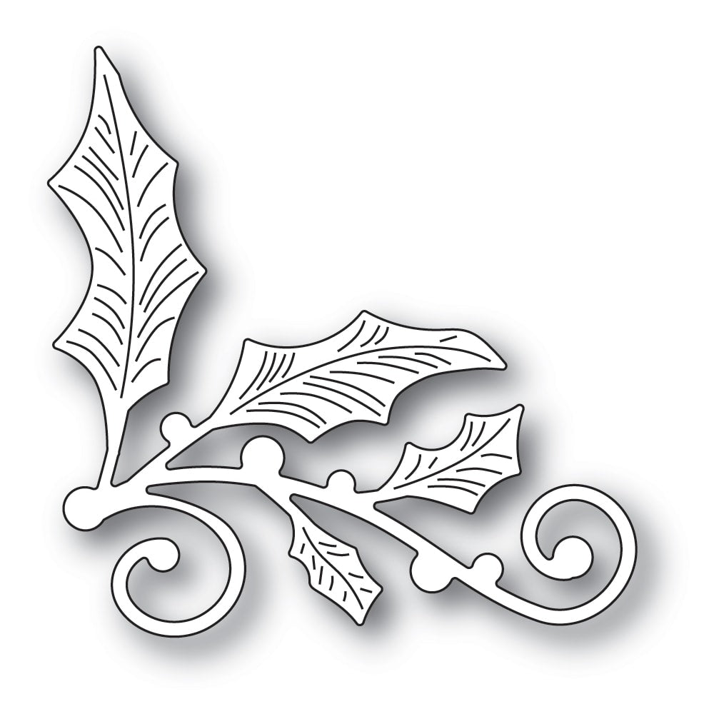 Memory Box Die - Corner Holly Swirl