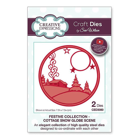 Creative Expressions Craft Die by Sue Wilson - Cottage Snow Globe Scene