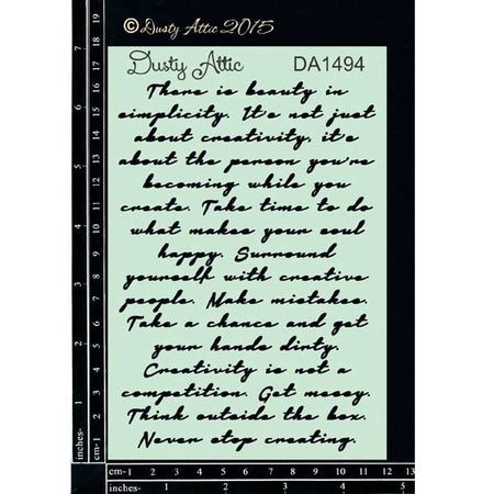 Dusty Attic Stencil - Creative Script