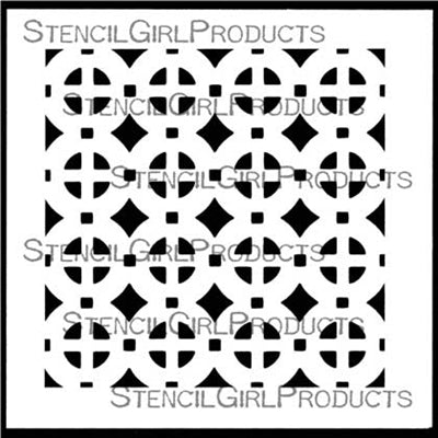 StencilGirl 6x6 Stencil - Crossed Washers