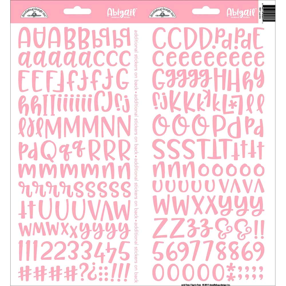 Doodlebug Abigail Alphabet Stickers - Cupcake