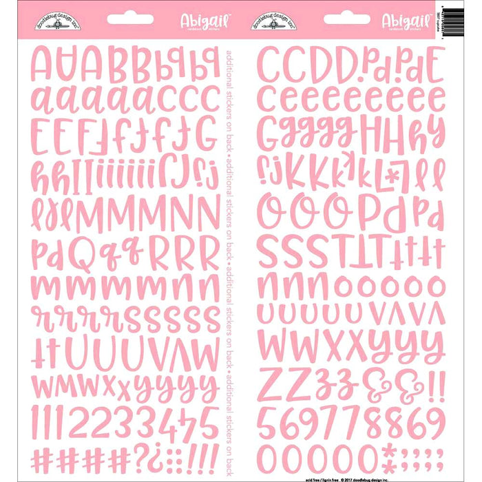 Doodlebug Abigail Alphabet Stickers - Cupcake