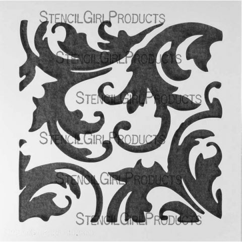 StencilGirl 6x6 Stencil - Damask Sm