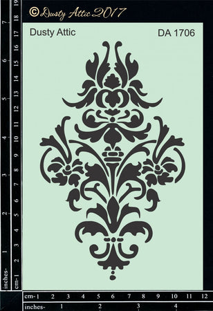 Dusty Attic Stencil - Damask 