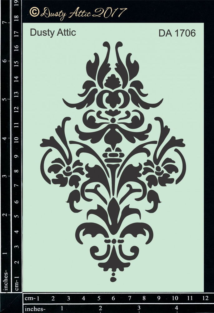 Dusty Attic Stencil - Damask 