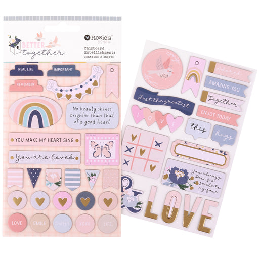 Rosie's Studio It's Better Together - Chipboard Embellishments