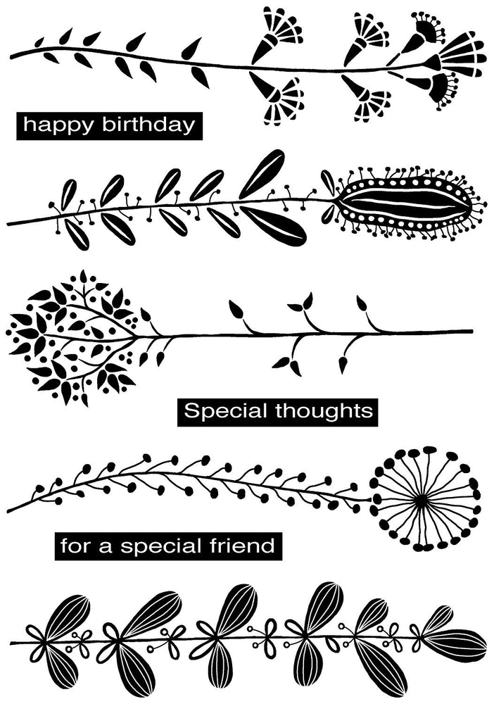 Woodware Clear Magic Singles Stamps - Doodle Plants and Things