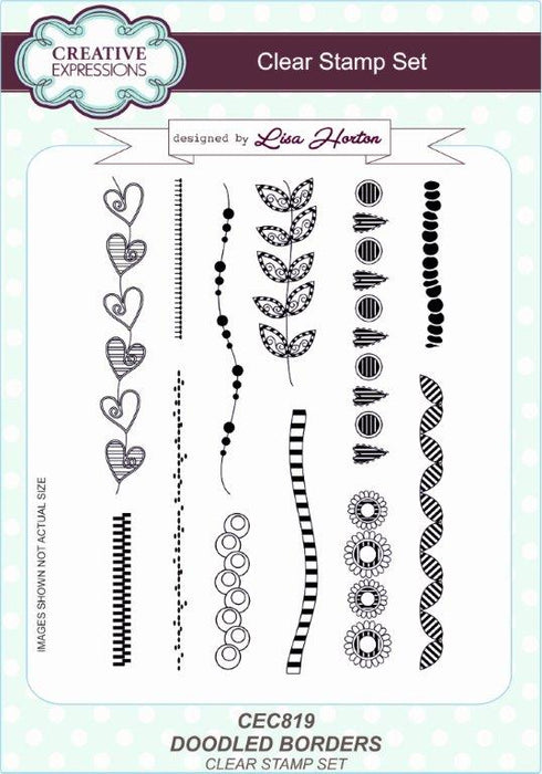 Creative Expressions Clear Stamp Set - Doodled Borders by Lisa Horton