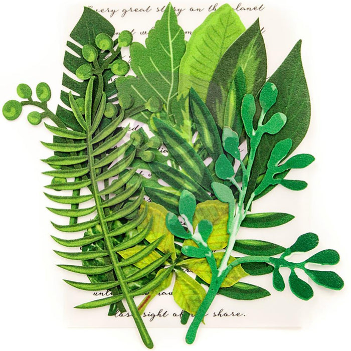 Prima Printed Fabric Leaves - Evergreen