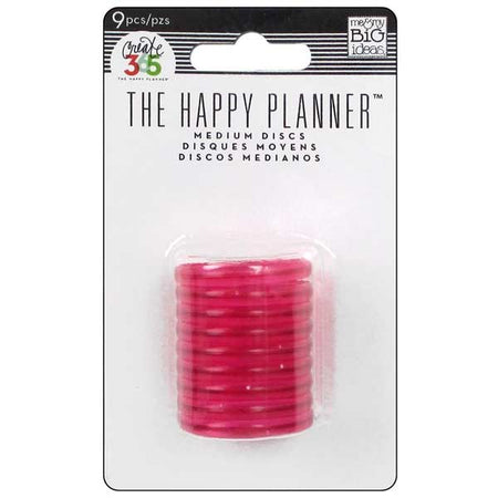 Me & My Big Ideas Happy Planner - Medium Clear Hot Pink Discs