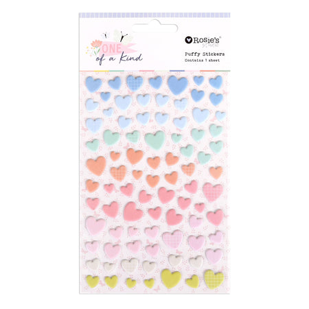 Rosie's Studio One Of A Kind - Puffy Heart Stickers
