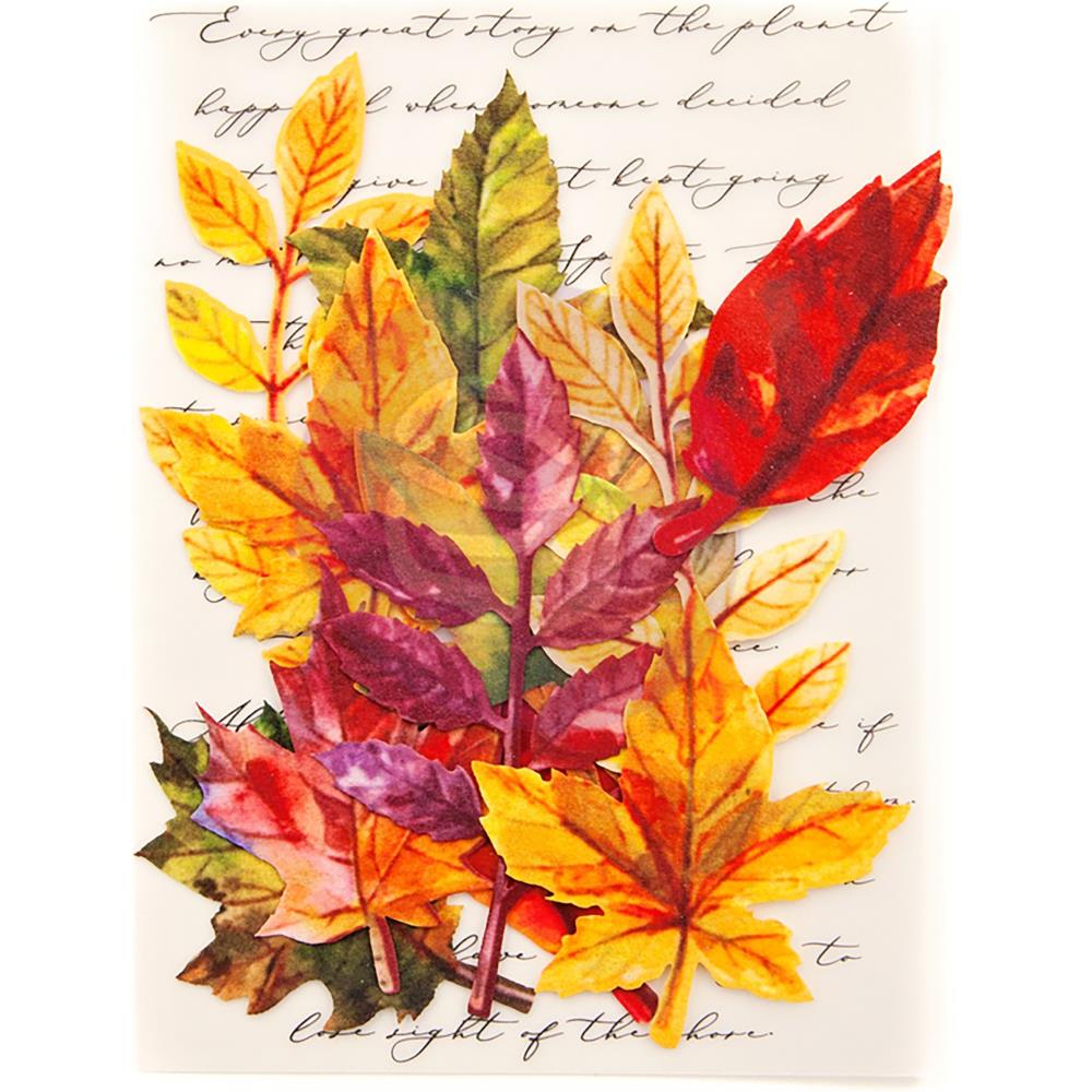 Prima Printed Fabric Leaves - Fall Solstice