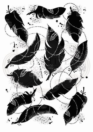 Woodware Clear Magic Stamp Set - Feather Background