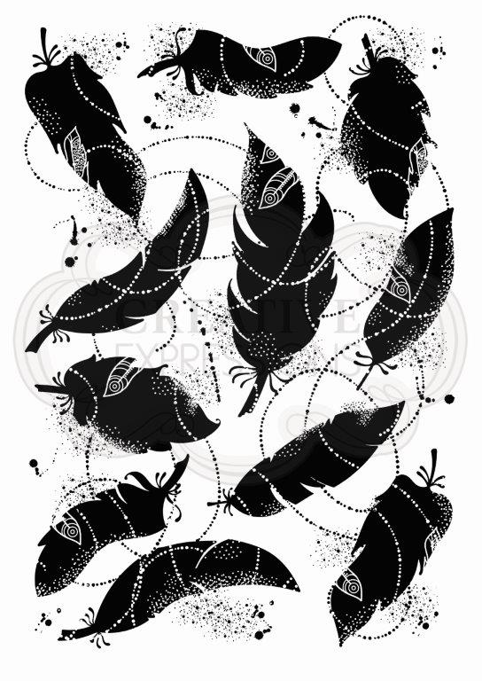 Woodware Clear Magic Stamp Set - Feather Background