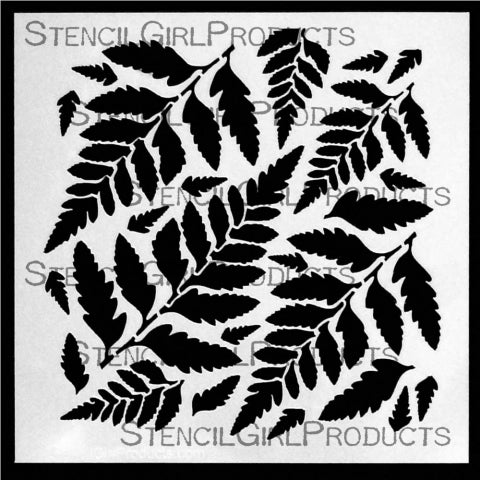 StencilGirl 6x6 Stencil - Ferns
