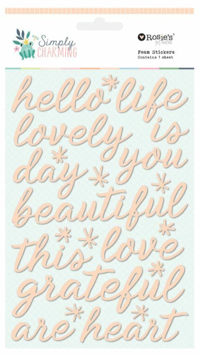 Rosie's Studio Simply Charming- Glitter Foam Sentiments