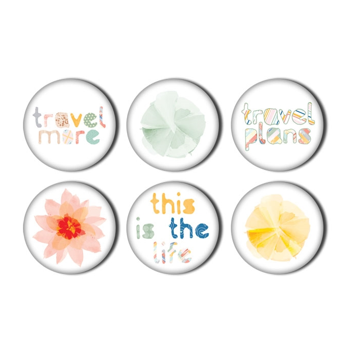 Pretty Little Studio Wish You Were Here - Happy Place Flair Buttons