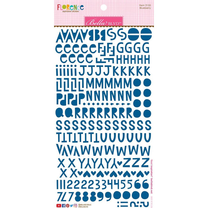Bella Blvd Florence Alphabet Stickers - Blueberry