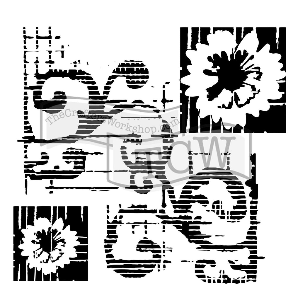 Crafter's Workshop 6x6 Template - Flower Scroll