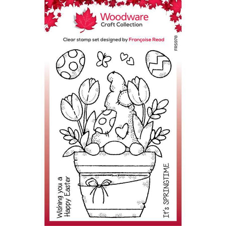 Woodware Clear Magic Stamp - Flower Pot Gnome