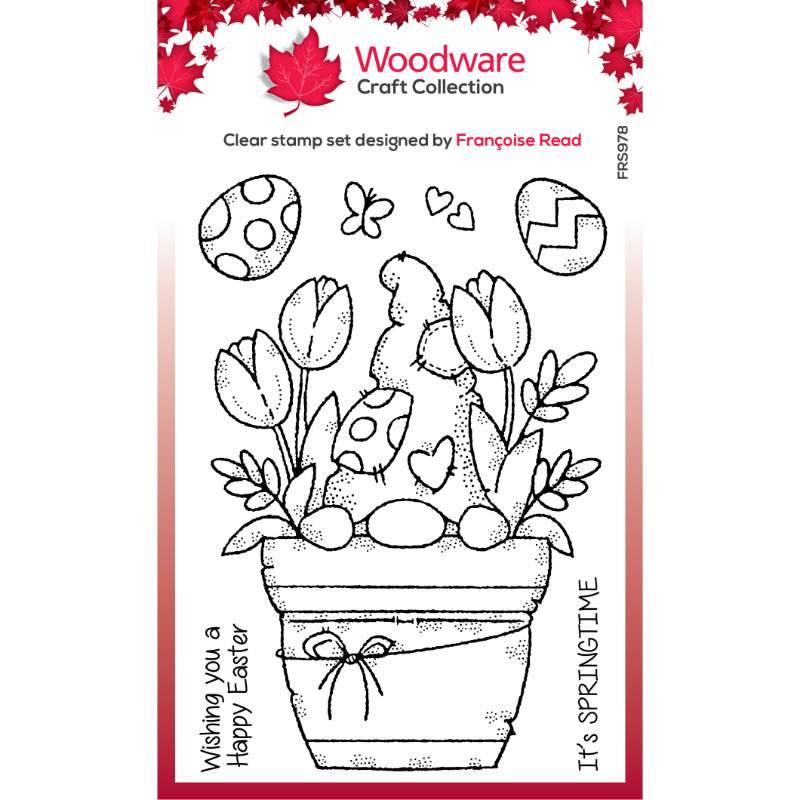 Woodware Clear Magic Stamp - Flower Pot Gnome