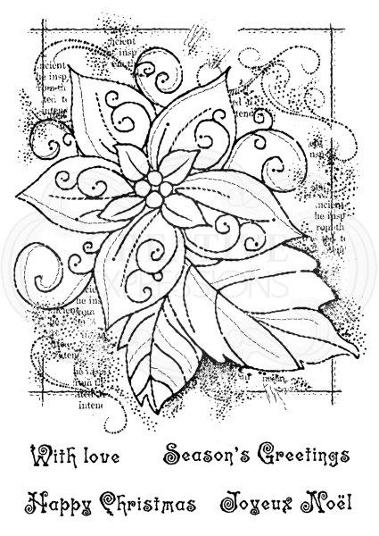 Woodware Clear Magic Singles Stamps - Framed Poinsettia