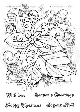 Woodware Clear Magic Singles Stamps - Framed Poinsettia