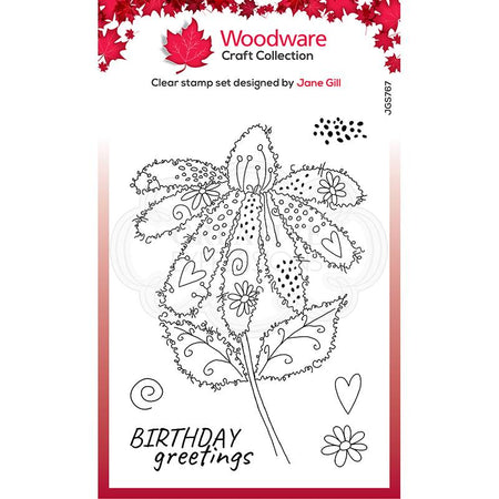 Woodware Clear Magic Singles Stamp - Fuzzy Flowers Daisy