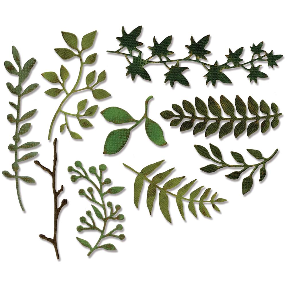 Sizzix Tim Holtz Alterations Thinlits Die Set - Garden Greens