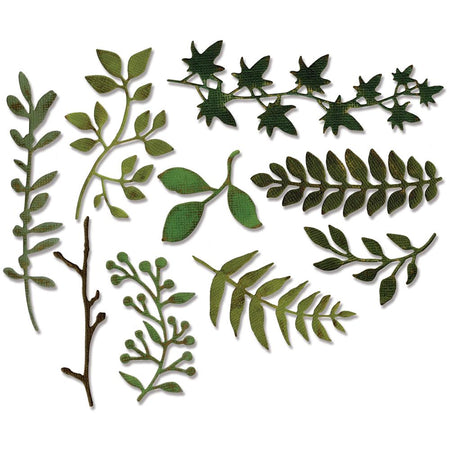 Sizzix Tim Holtz Alterations Thinlits Die Set - Garden Greens