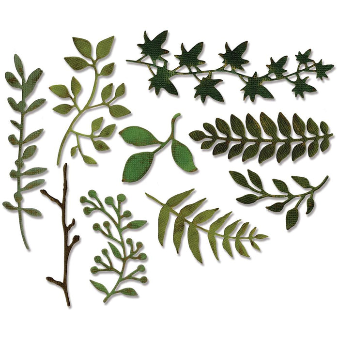 Sizzix Tim Holtz Alterations Thinlits Die Set - Garden Greens