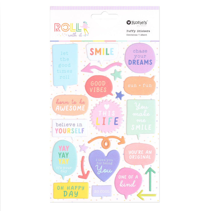 Rosie's Studio Roll With It - Puffy Stickers