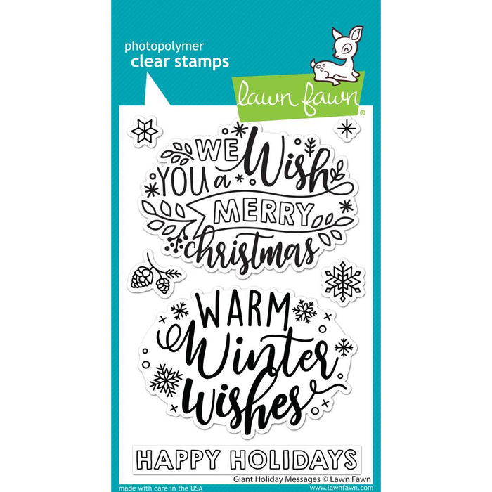 Lawn Fawn Clear Stamps - Giant Holiday Messages