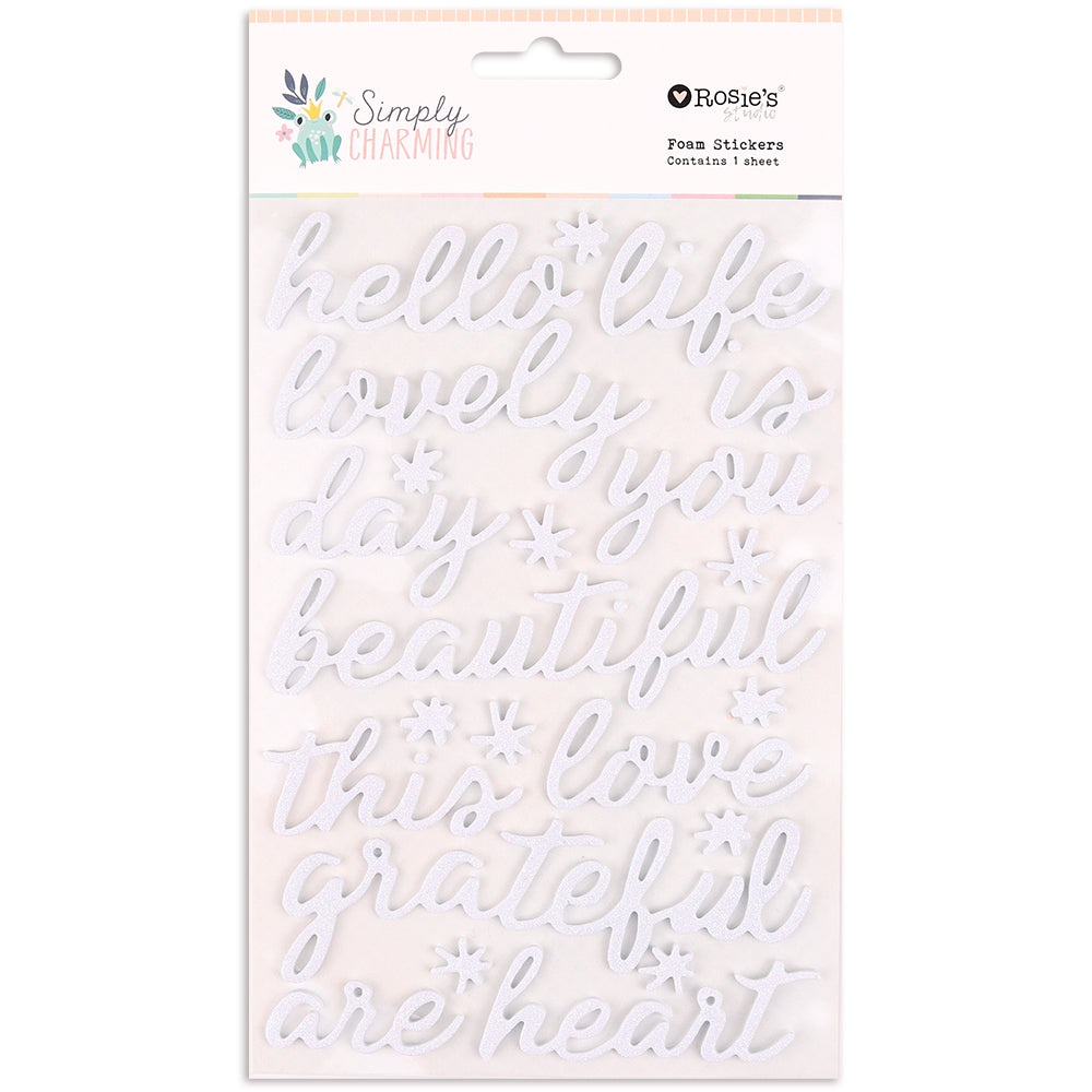 Rosie's Studio Simply Charming- Glitter Foam Sentiments