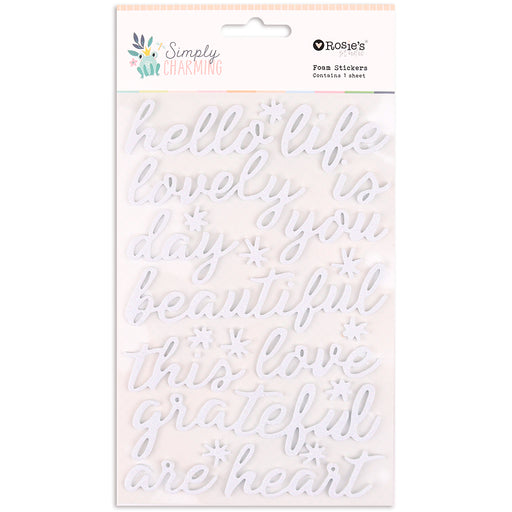 Rosie's Studio Simply Charming- Glitter Foam Sentiments