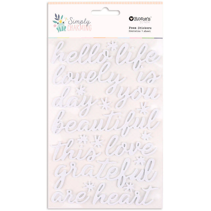 Rosie's Studio Simply Charming- Glitter Foam Sentiments