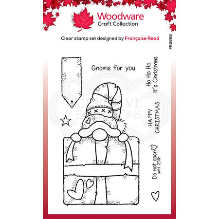 Woodware Clear Magic Singles Stamp - Gnome Gift